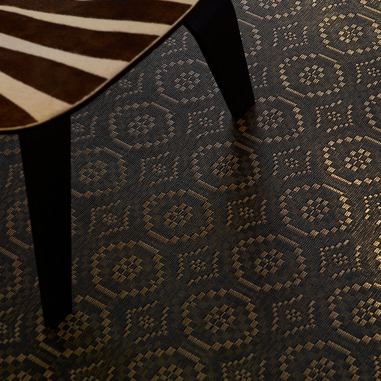 Chilewich woven floor mat in neutral woven terrastrand yarn, durable and stylish for modern living spaces.
