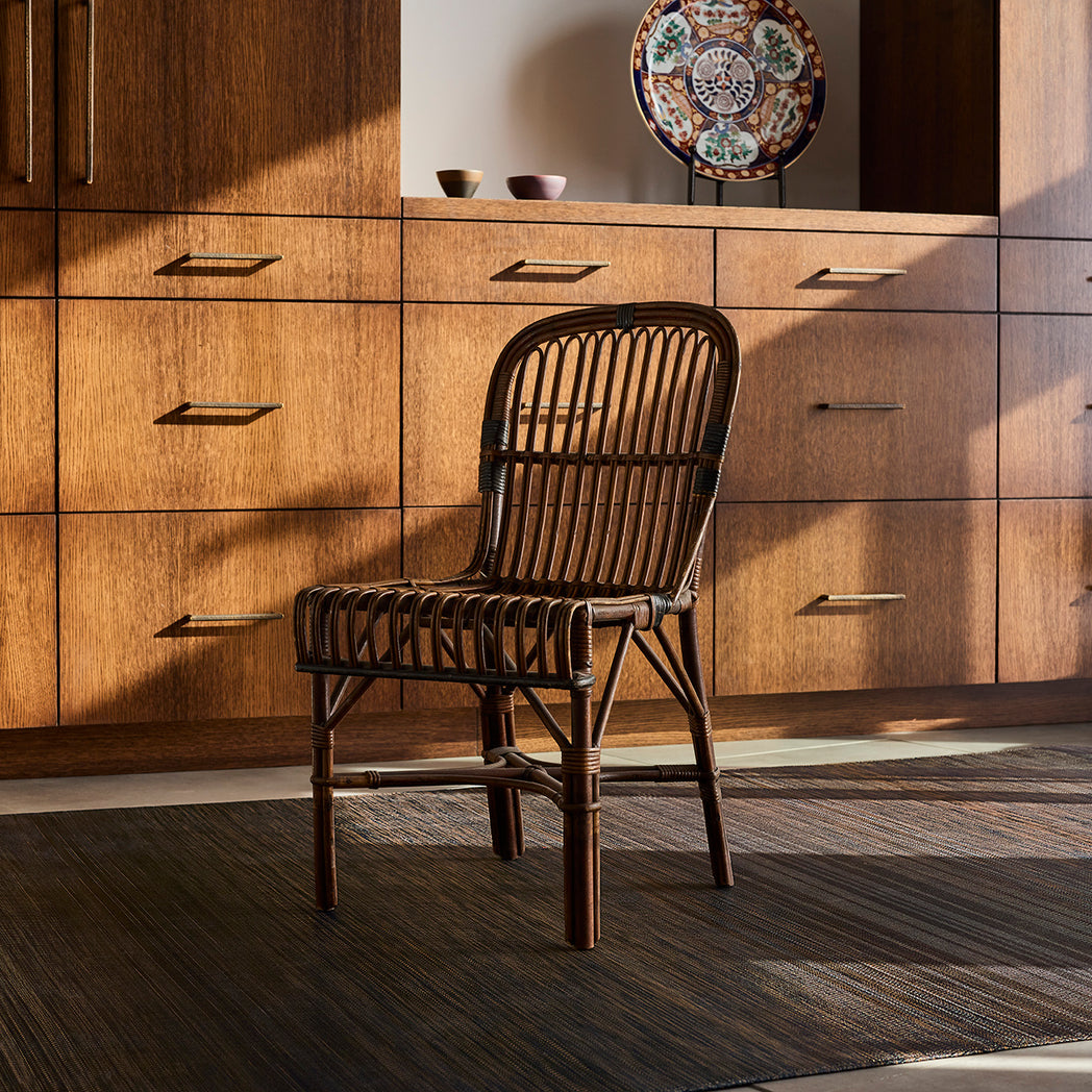 Chilewich woven floor mat in neutral woven terrastrand yarn, durable and stylish for modern living spaces.
