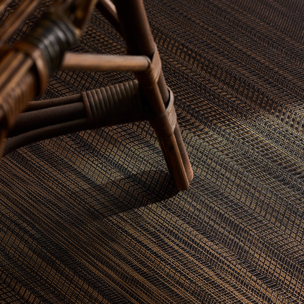 Chilewich woven floor mat in neutral woven terrastrand yarn, durable and stylish for modern living spaces.