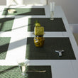 Detail image of Chilewich woven material showcasing texture, color, and pattern of the terrastrand yarn weave.