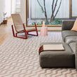 Magnolia Woven Floor Mat in Light Neutral Beige Base with Muted Pink and Midtone Brown