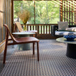 Chilewich woven floor mat in neutral woven terrastrand yarn, durable and stylish for modern living spaces.