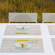 Detail image of Chilewich woven material showcasing texture, color, and pattern of the terrastrand yarn weave.