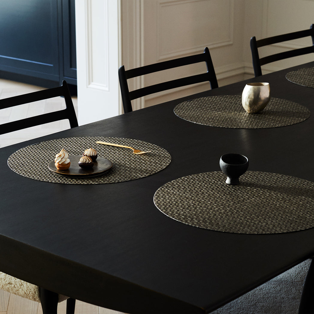 Detail image of Chilewich woven material showcasing texture, color, and pattern of the terrastrand yarn weave.