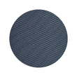 Round Woven Floor Mat in Dark Navy Blue with Light Blue