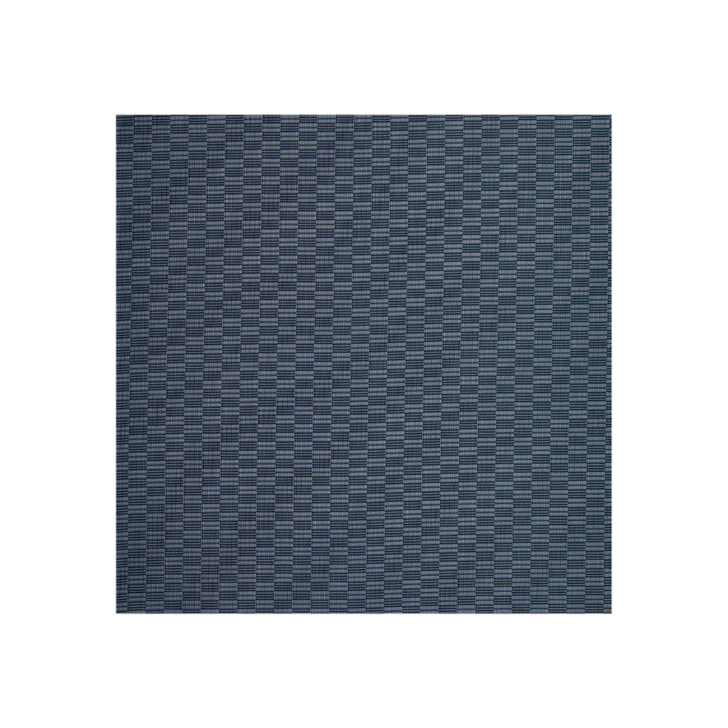 Square Woven Floor Mat in Dark Navy Blue with Light Blue