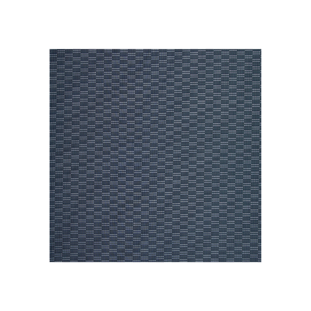 Square Woven Floor Mat in Dark Navy Blue with Light Blue