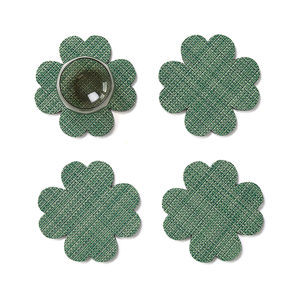 Set of 4 Coasters in Midtone Cool Green 