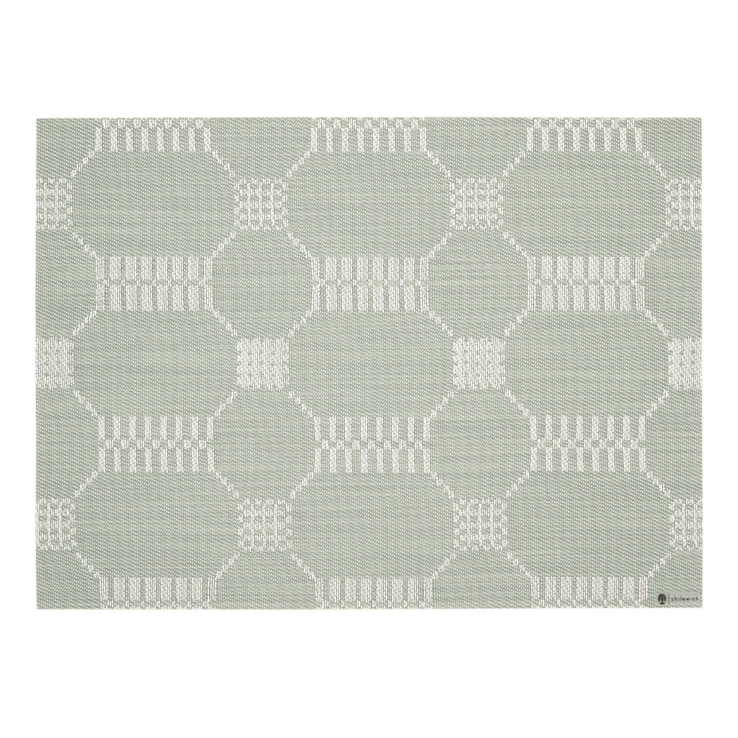Rectangle Placemats in Muted Light Blue Green Base with White Accents