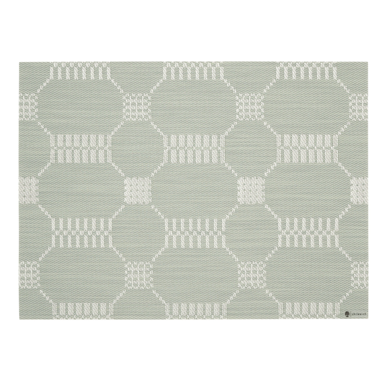 Rectangle Placemats in Muted Light Blue Green Base with White Accents