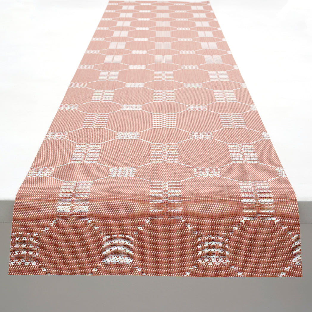 Coverlet Table Runners - Burnt Coral With Prop