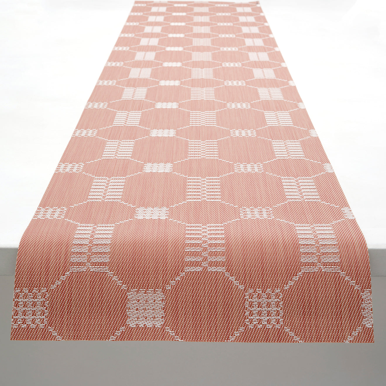 Coverlet Table Runners - Burnt Coral With Prop