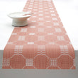 14'' x 72'' Table Runners in Muted Light Orange Red with White Accents