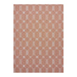 Burnt Coral Woven Floor Mat in Muted Midtone Warm Red with White