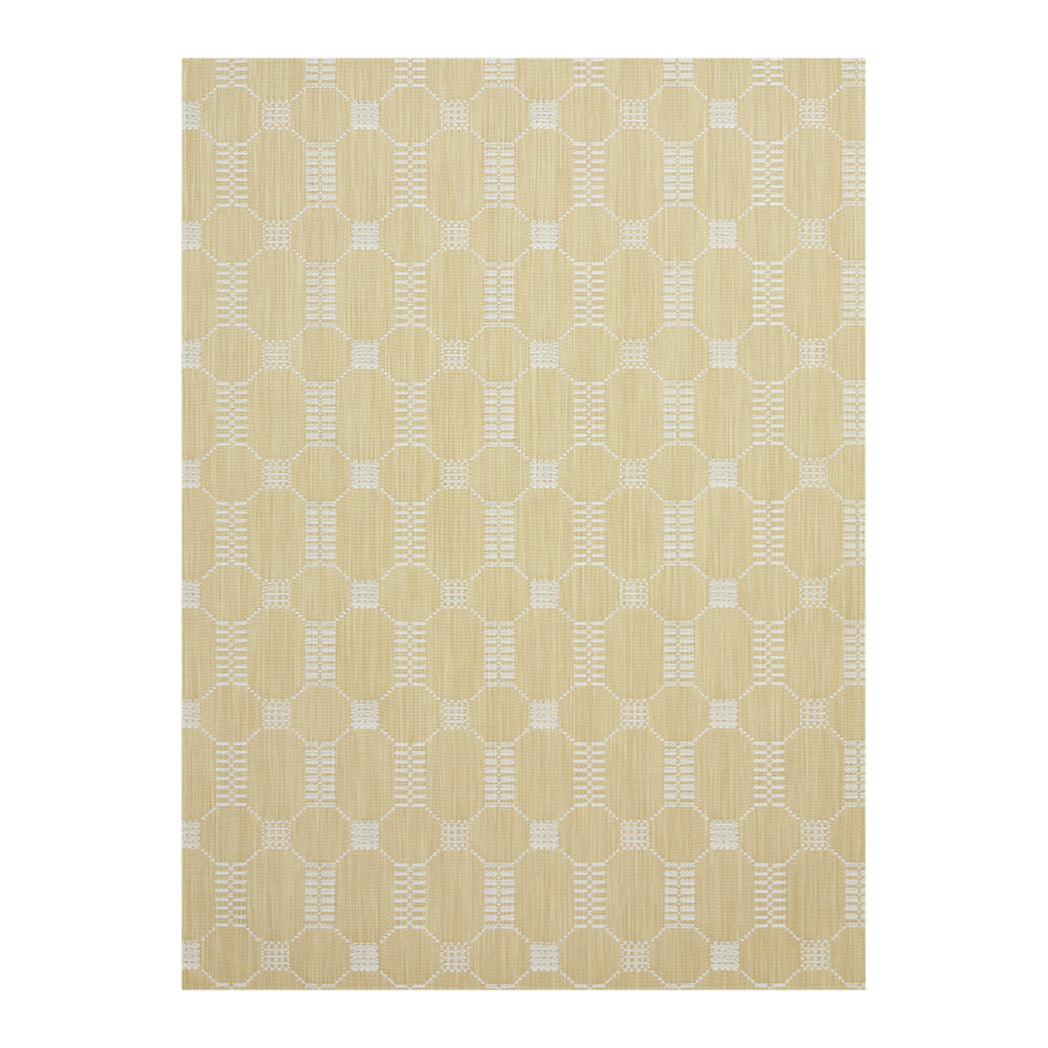 Wheat Woven Floor Mat in Mustard with White