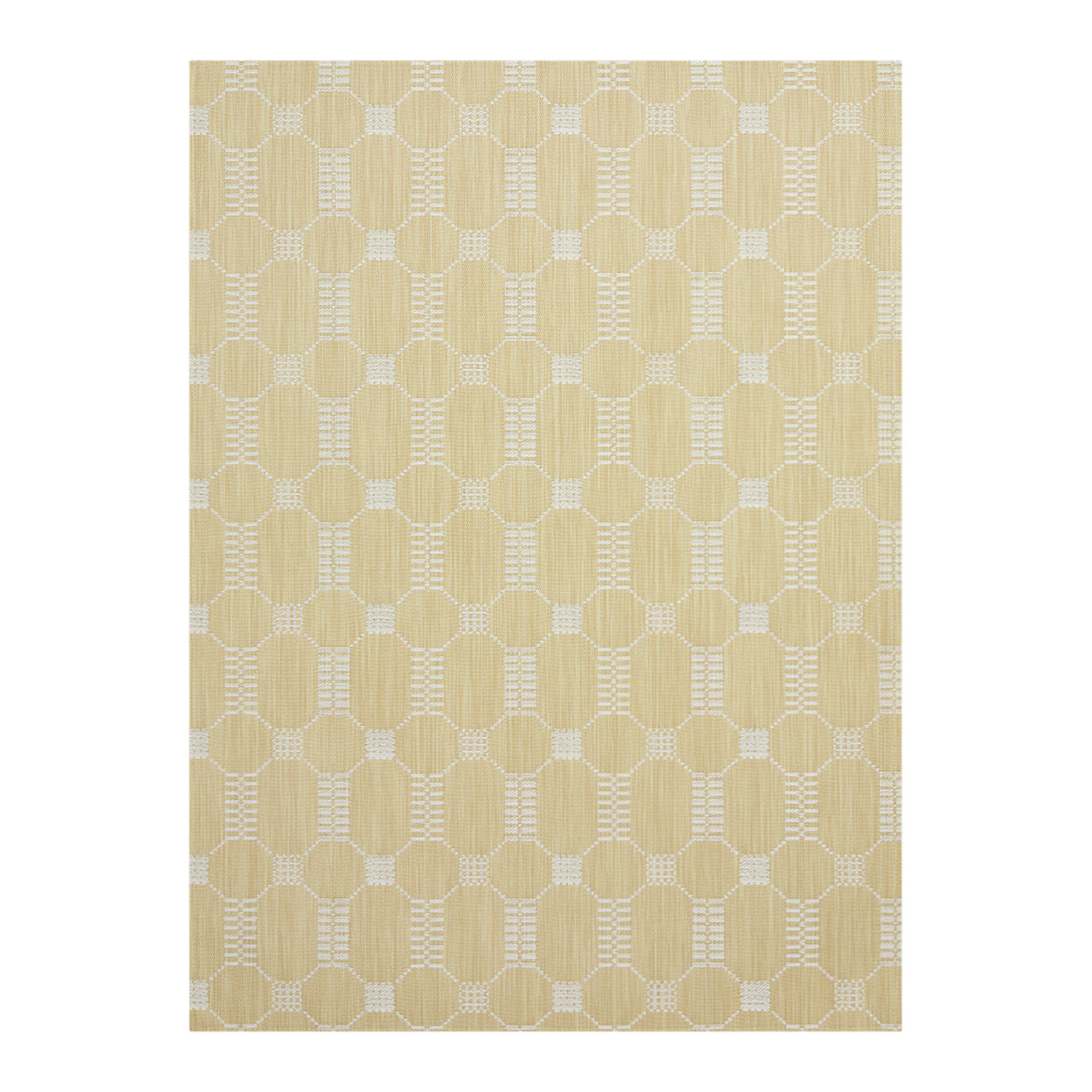 Wheat Woven Floor Mat in Mustard with White