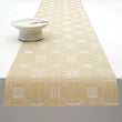 14'' x 72'' Table Runners in Muted Light Yellow with White Accents