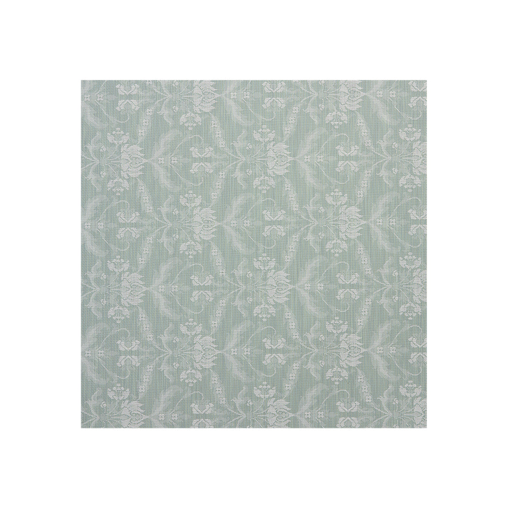 Abalone Woven Floor Mat in Muted Light Blue Green with White