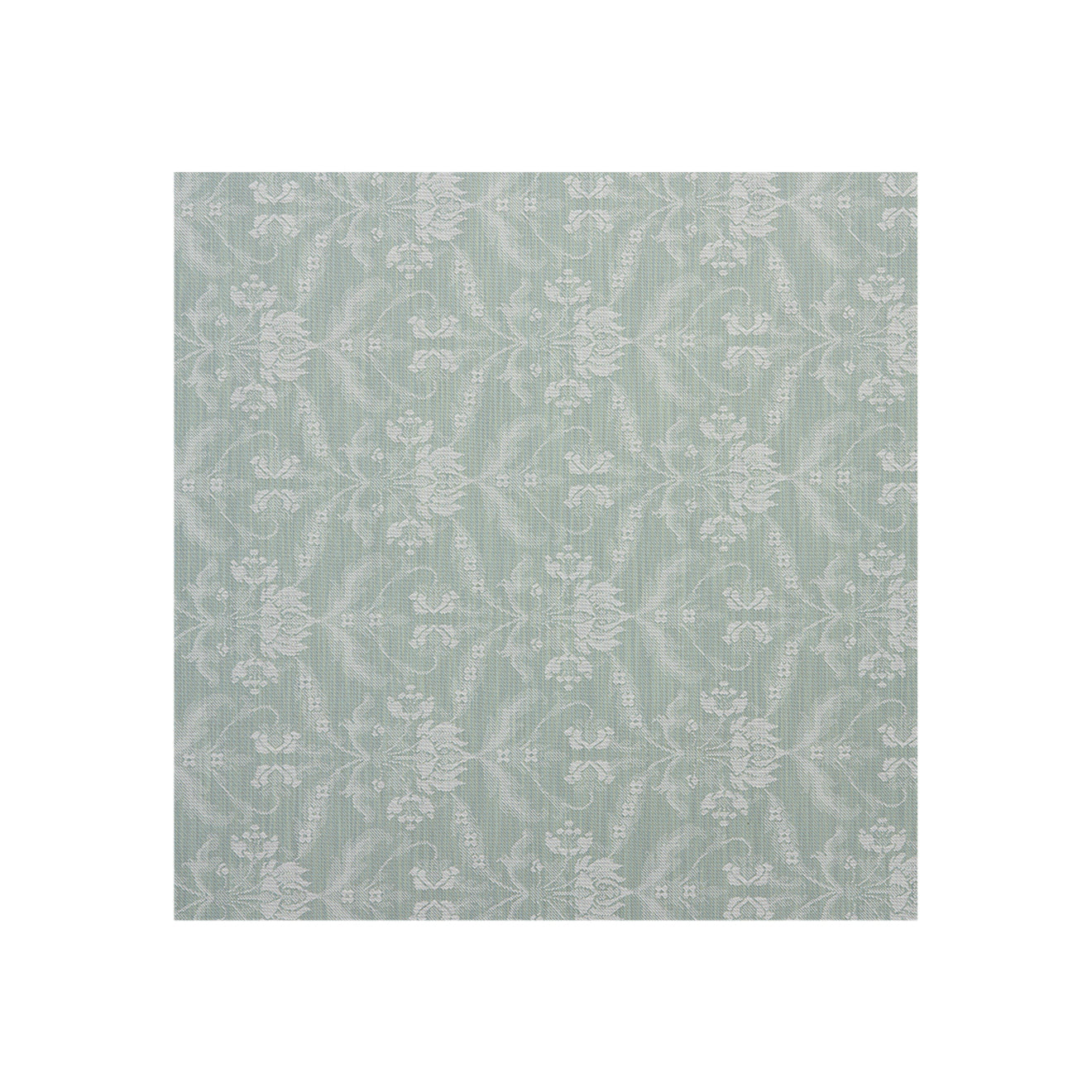 Abalone Woven Floor Mat in Muted Light Blue Green with White