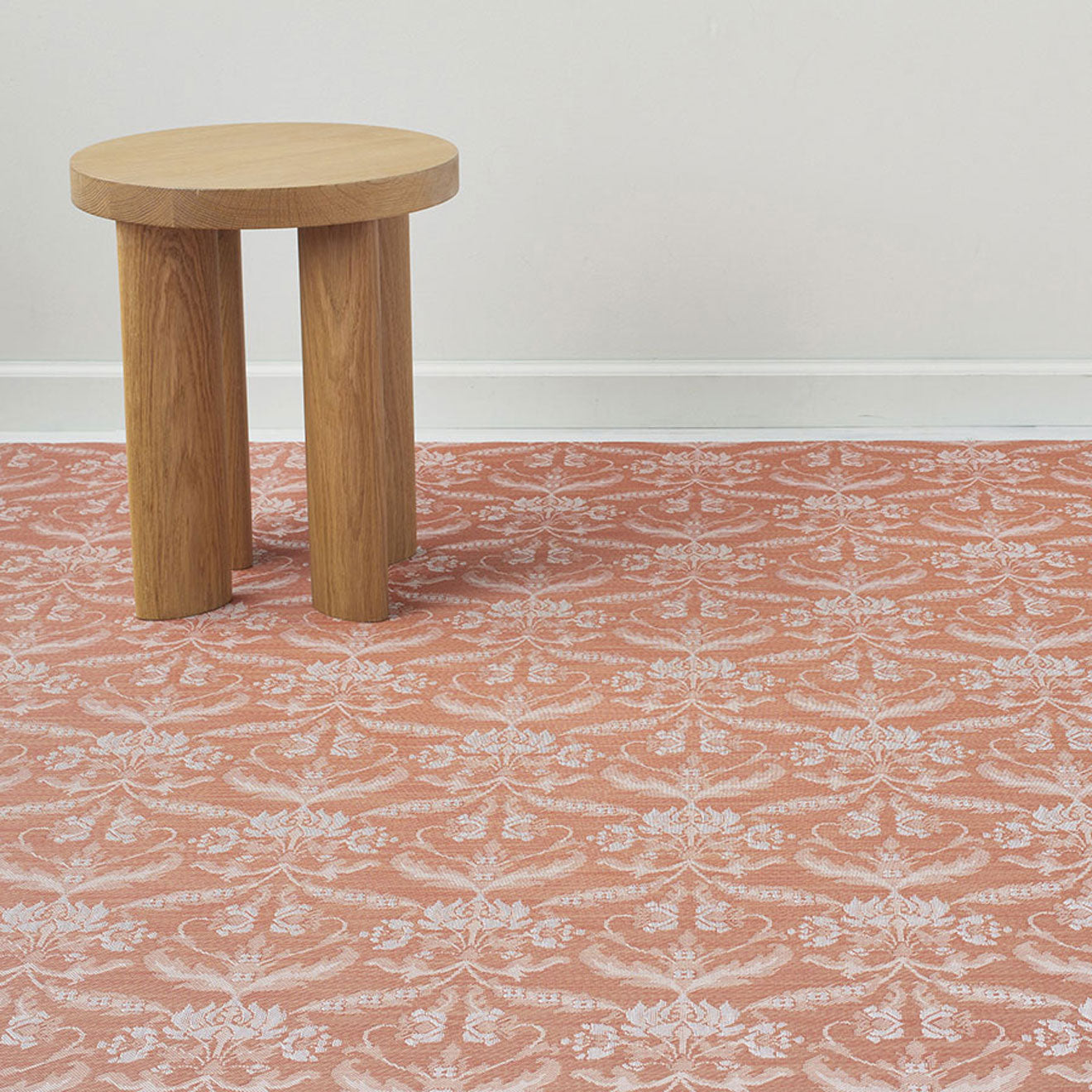 Damask Rugs - Burnt Coral With Prop