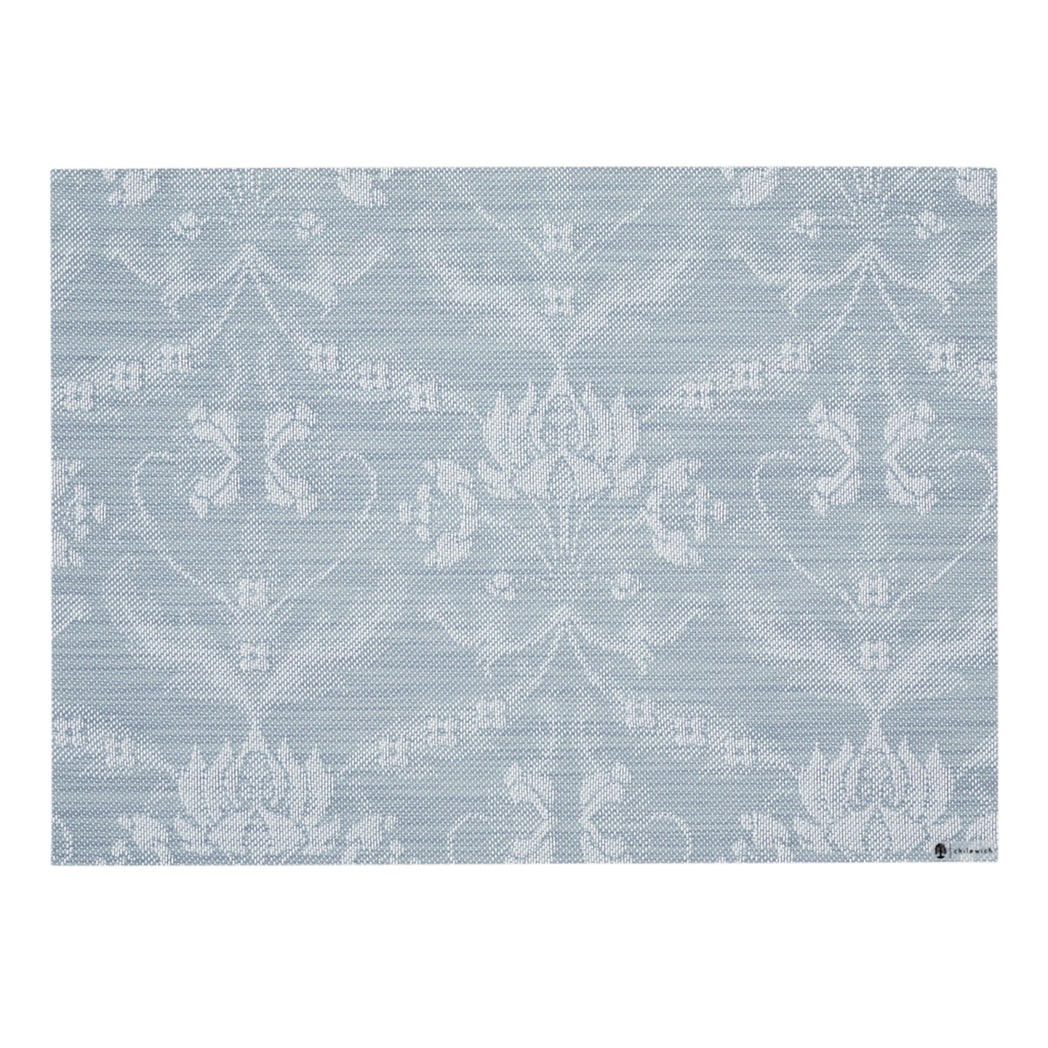 Rectangle Placemats in Muted Light Blue with White Accents