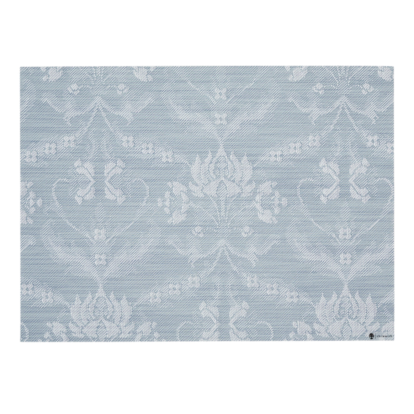 Rectangle Placemats in Muted Light Blue with White Accents