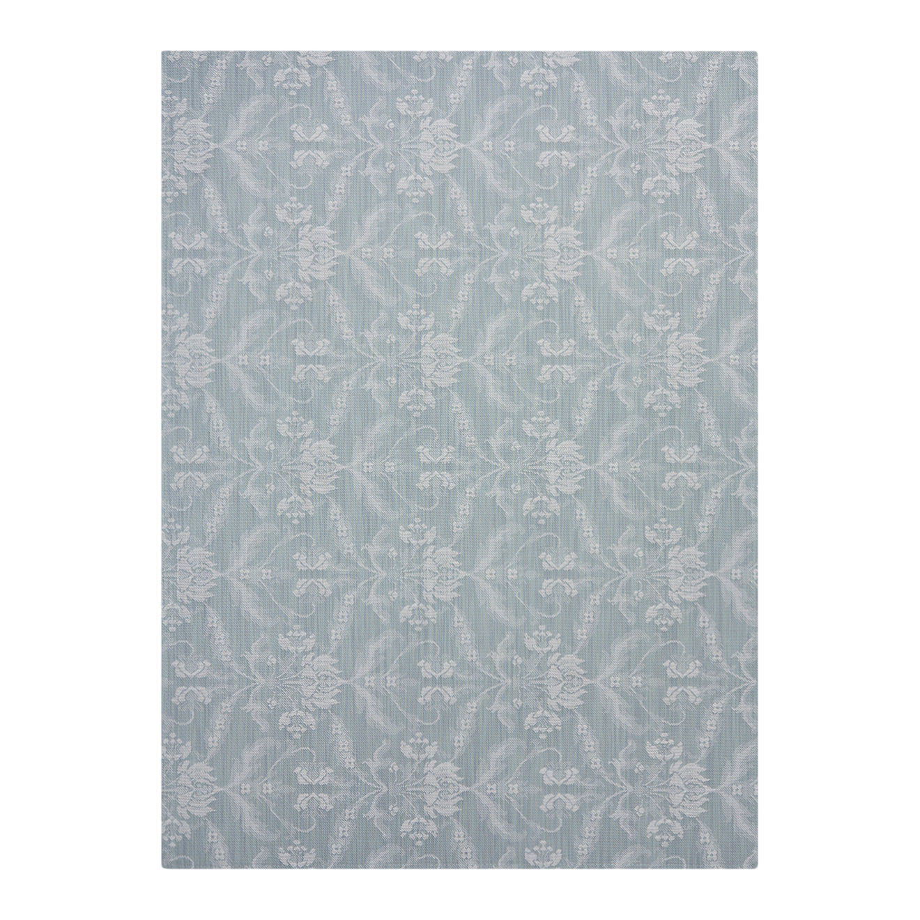 Sea Woven Floor Mat in Muted Light Blue with White