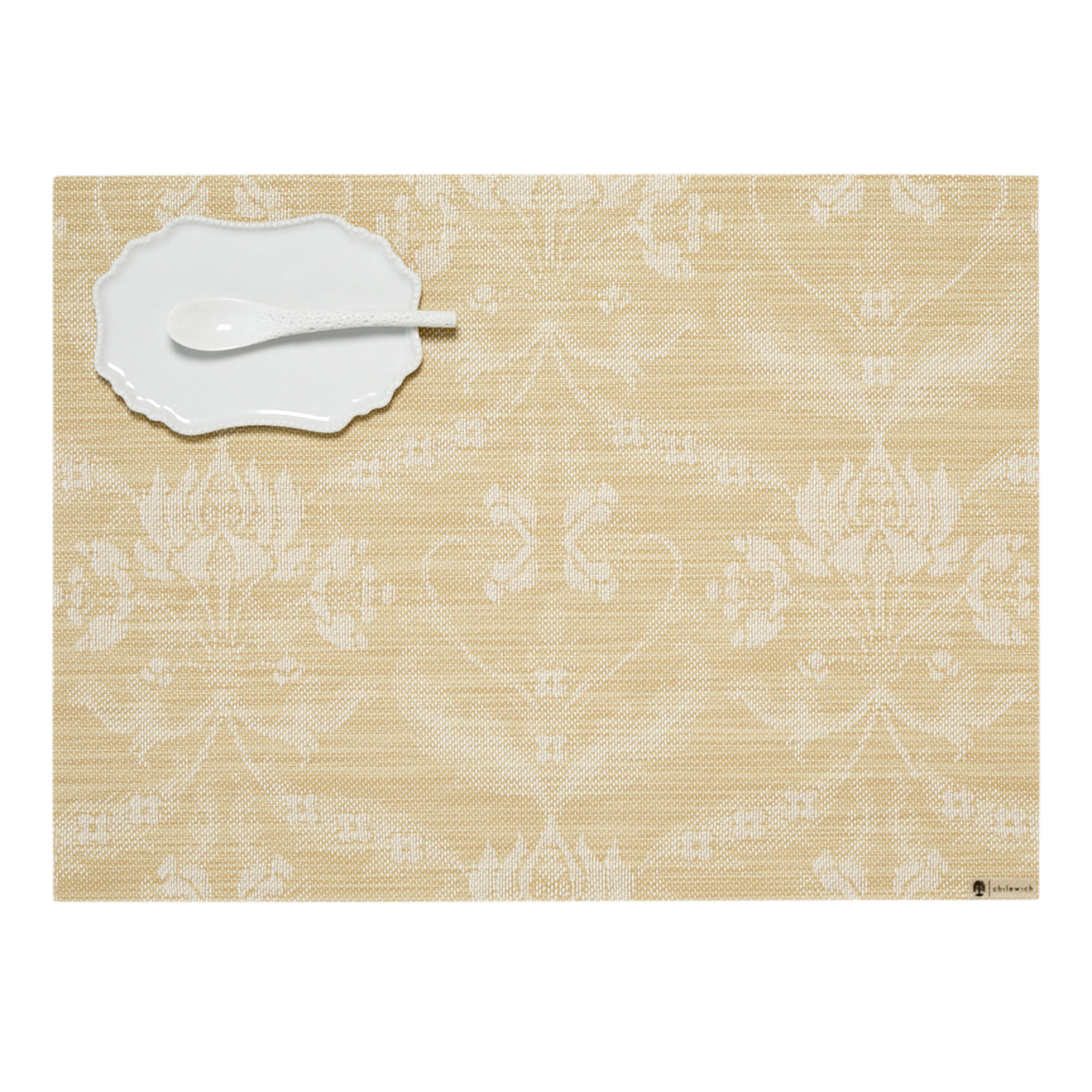 Damask Placemats - Wheat With Prop