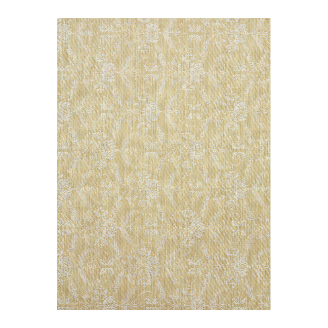 Wheat Woven Floor Mat in Mustard with White