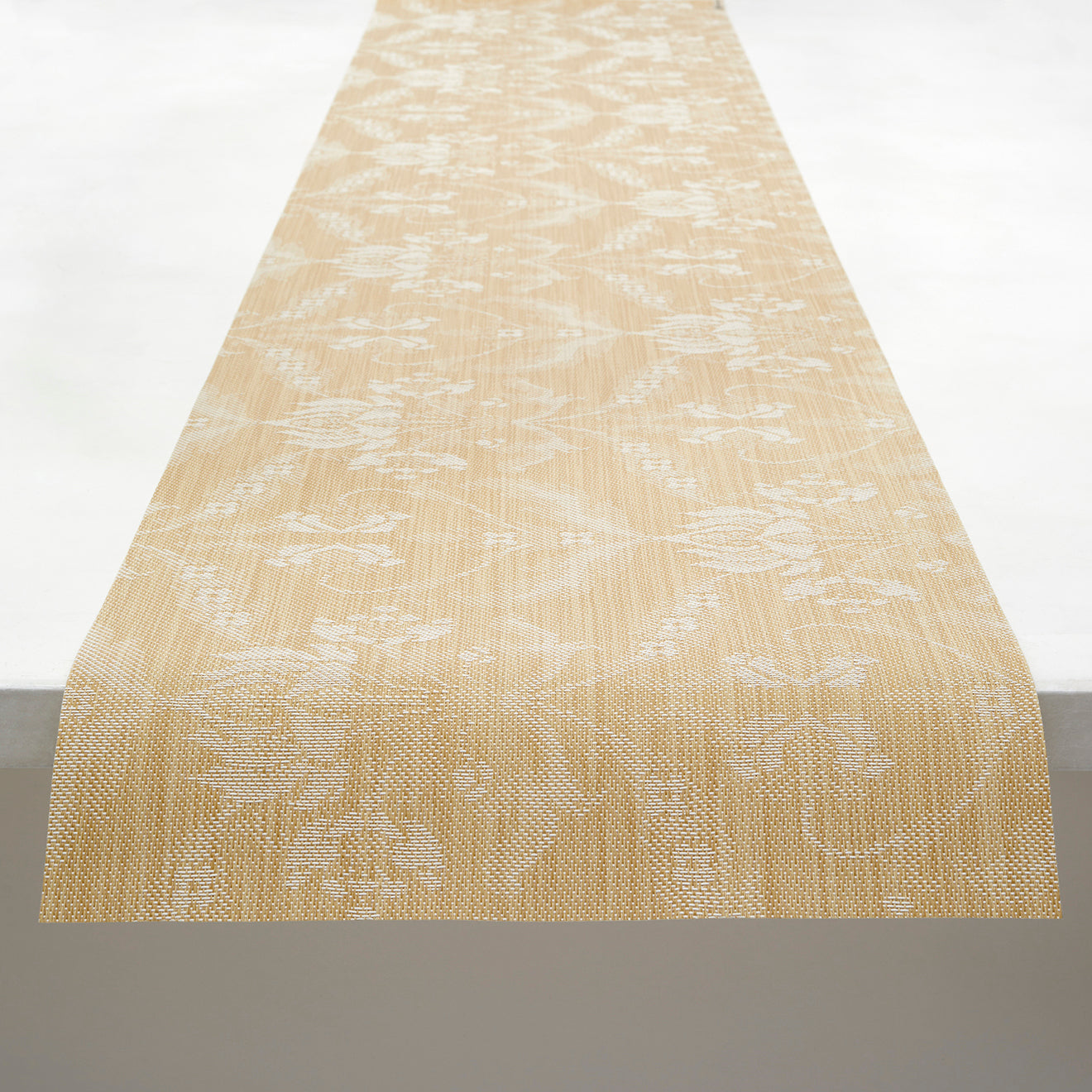 Damask Table Runners - Wheat With Prop