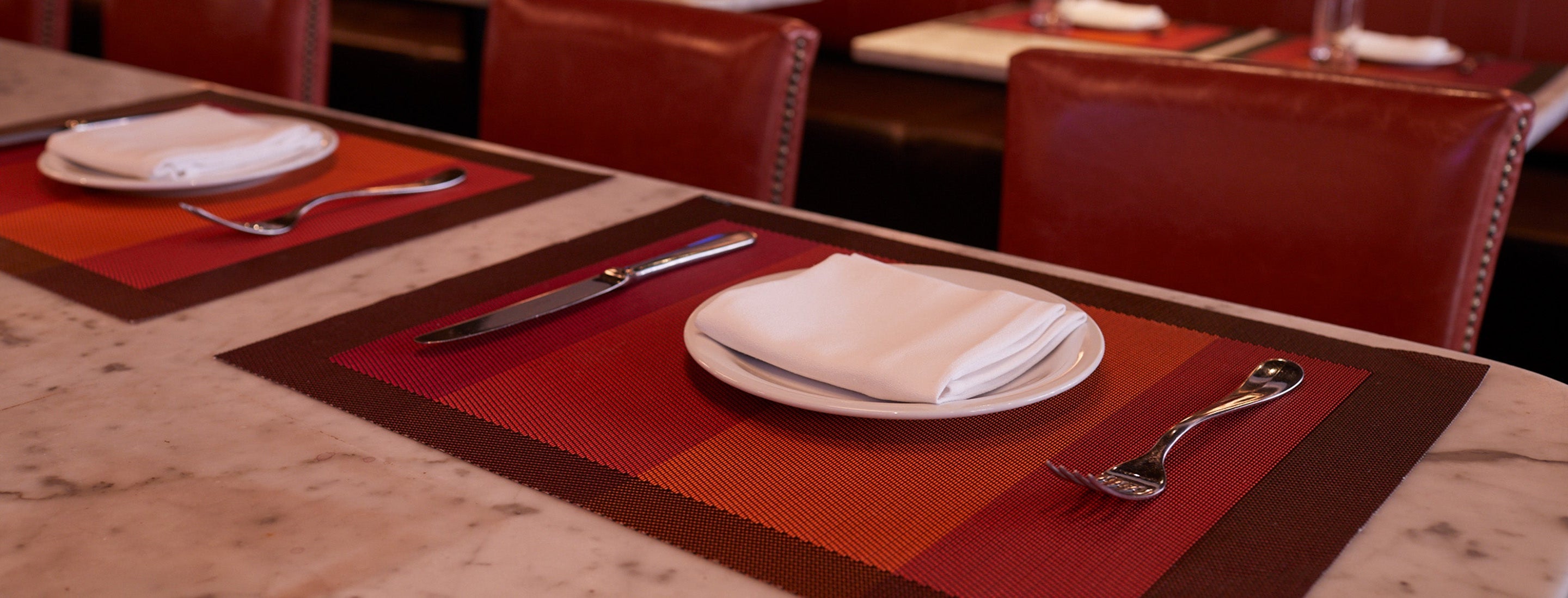Detail image of Chilewich woven material showcasing texture, color, and pattern of the terrastrand yarn weave.