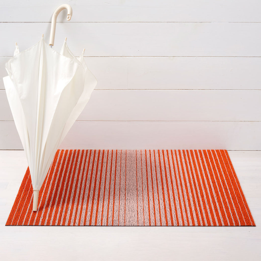 Domino Stripe Shag Mats - Apricot Doormat