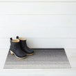 Domino Stripe Shag Mats - Black/White Doormat