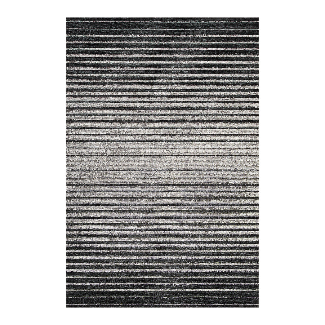 Rectangle Shag Mats in Mix of Black and White