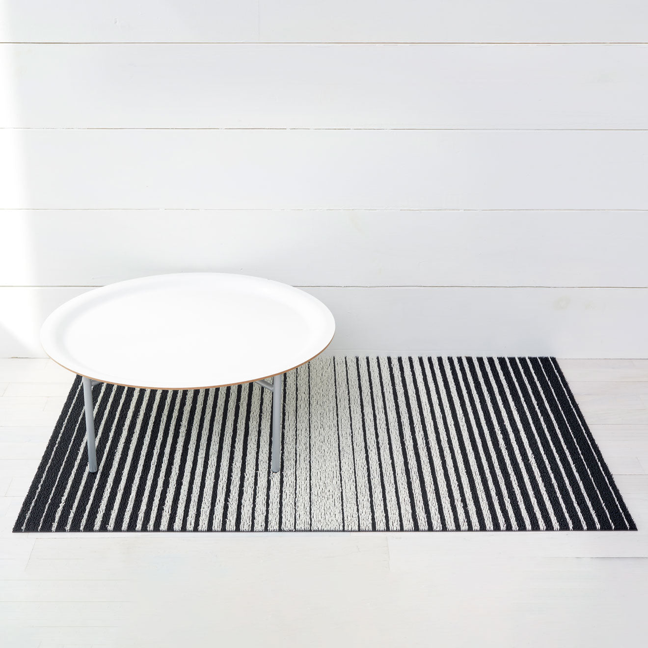 Domino Stripe Shag Mats - Black/White Utility Mat