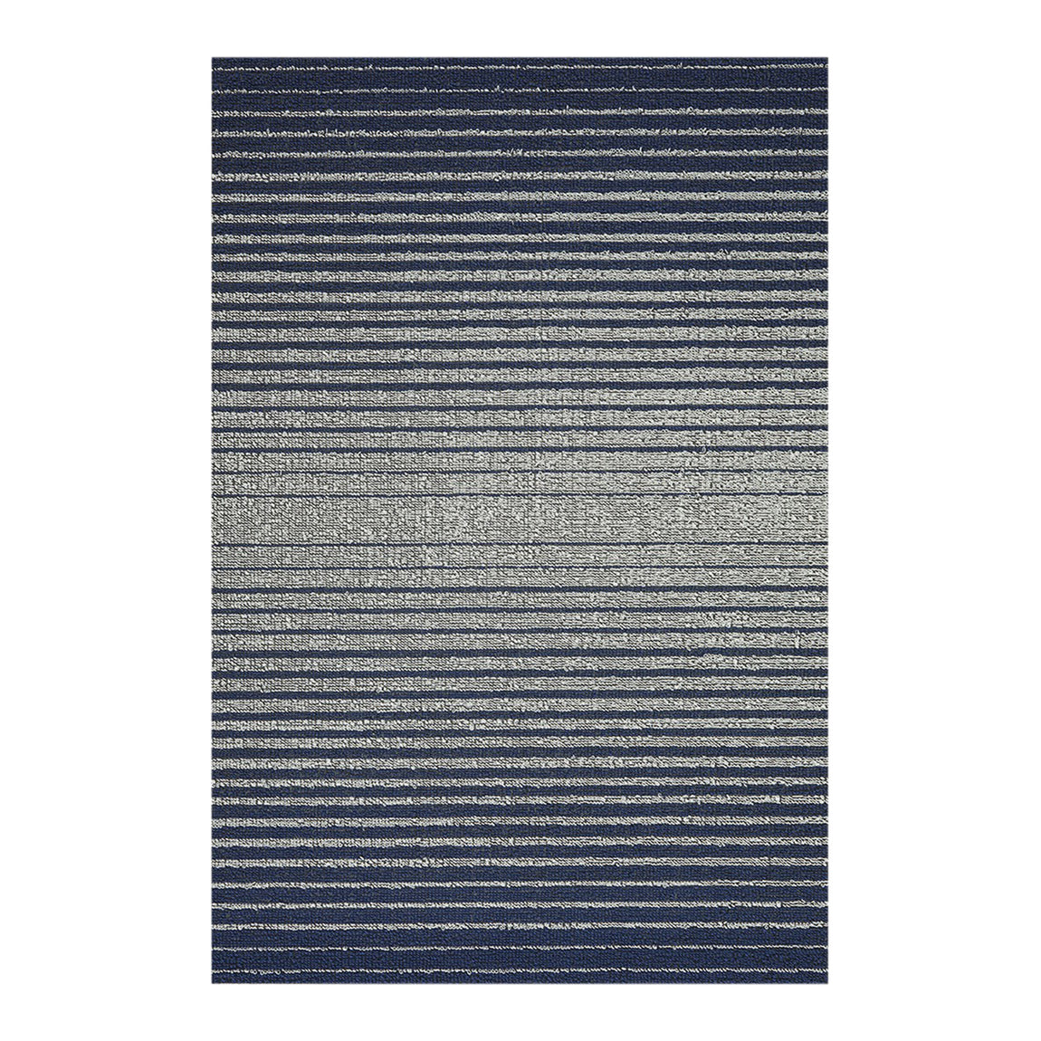 Domino Stripe Shag Mats - Denim View 1
