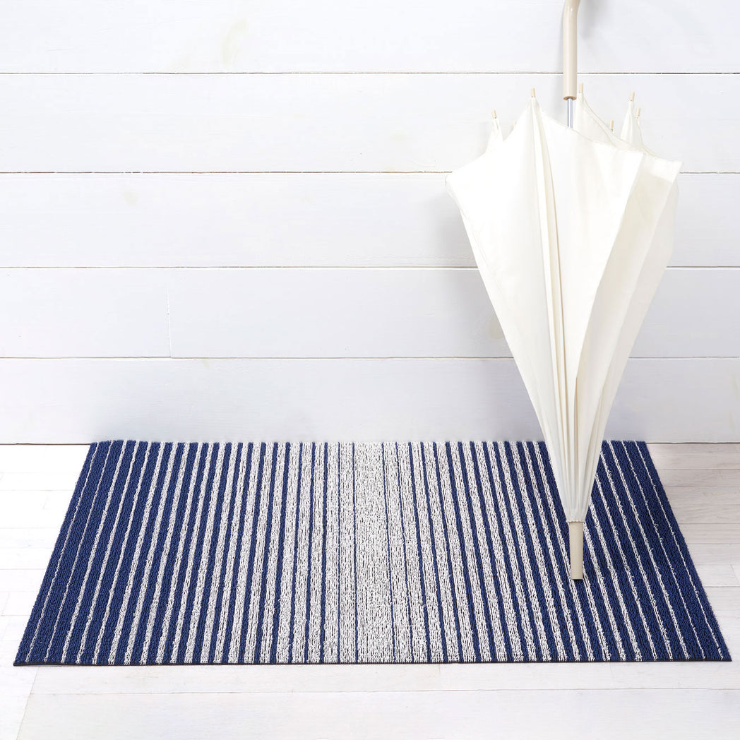 Domino Stripe Shag Mats - Denim Utility Mat