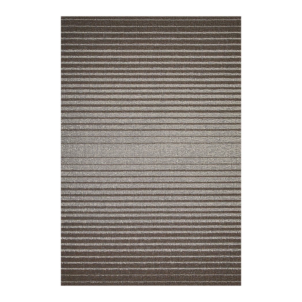 Rectangle Shag Mats in Mix of Cool Brown and White