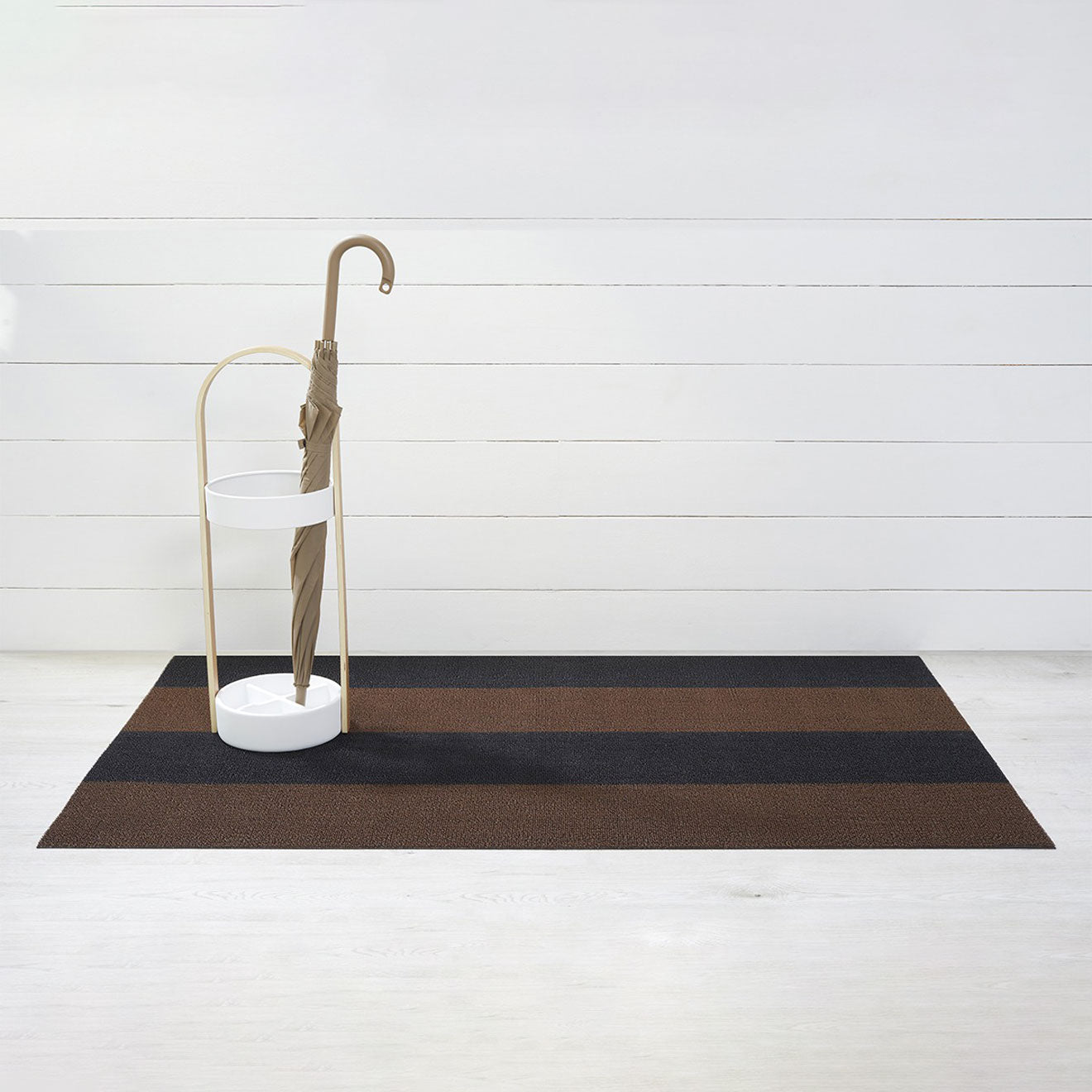 Duo Stripe Shag Mats - Mocha Big Mat