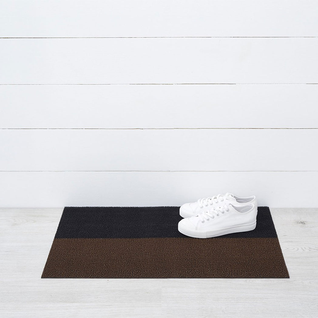 Duo Stripe Shag Mats - Mocha Doormat