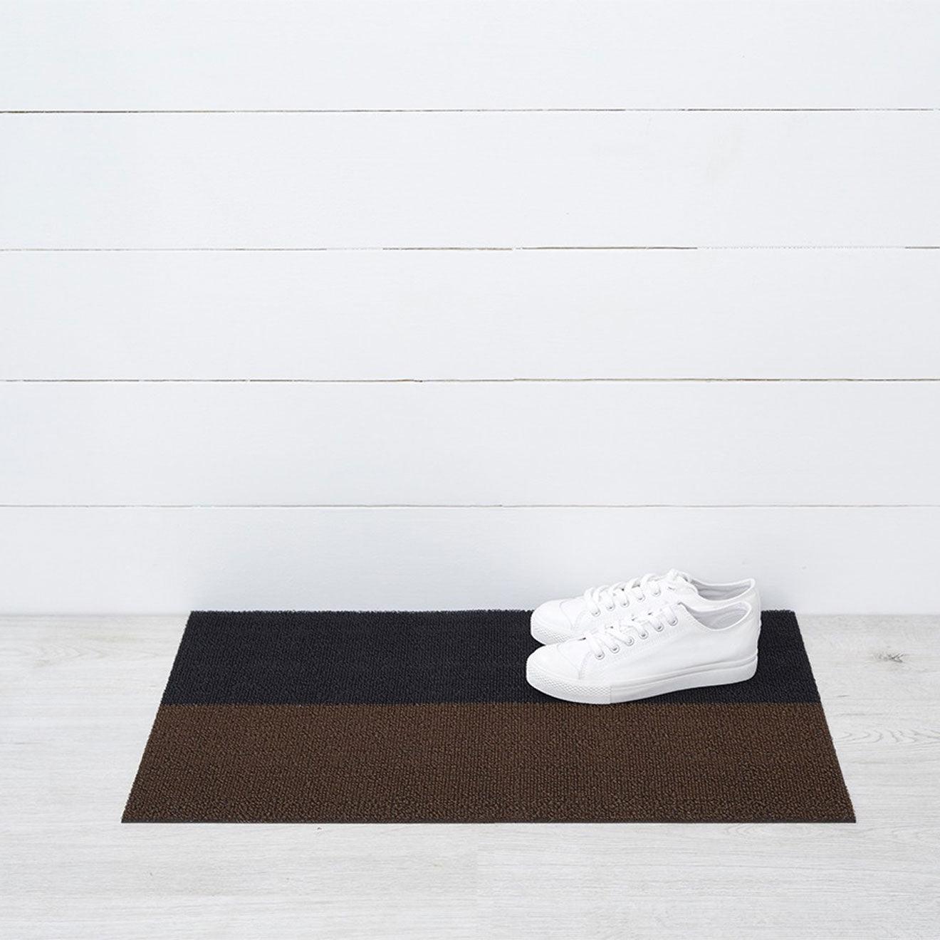 Duo Stripe Shag Mats - Mocha Doormat