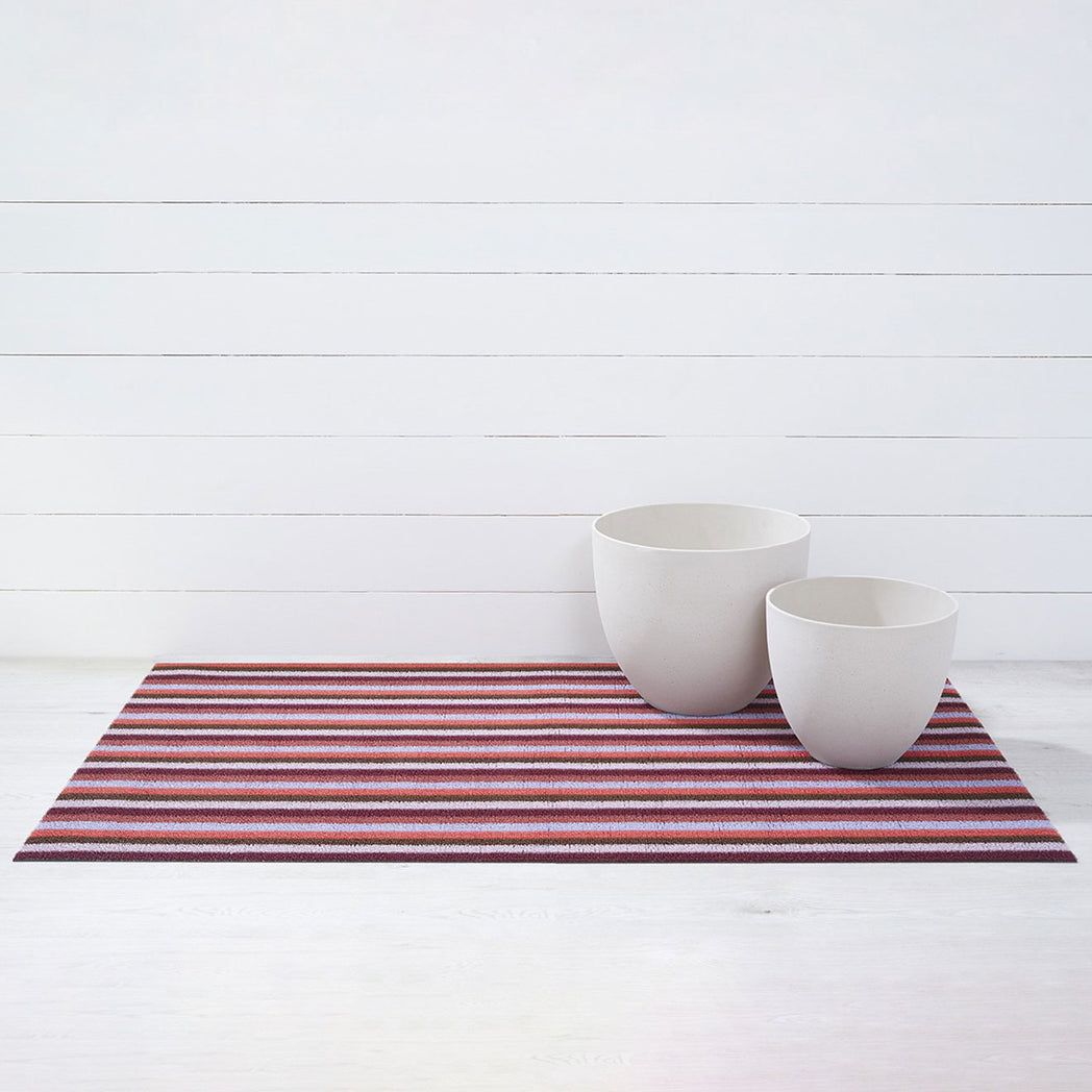 Even Stripe Shag Mats - Berry Big Mat