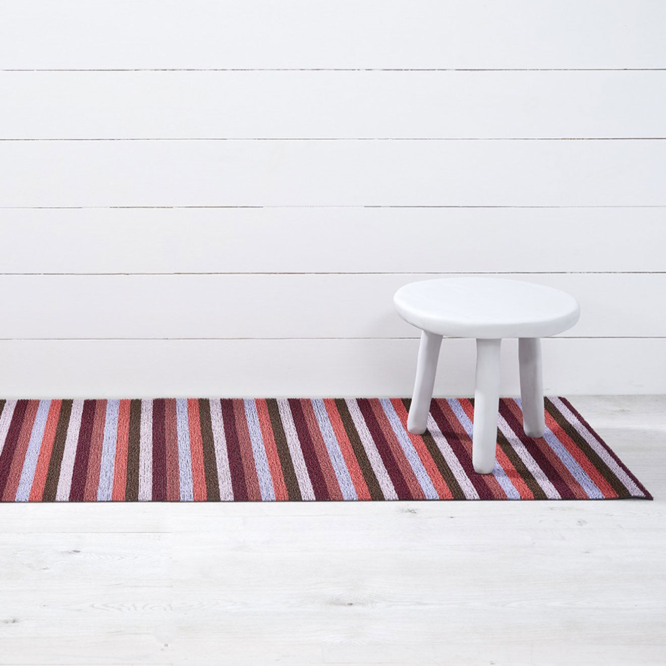 Even Stripe Shag Mats - Berry Runner