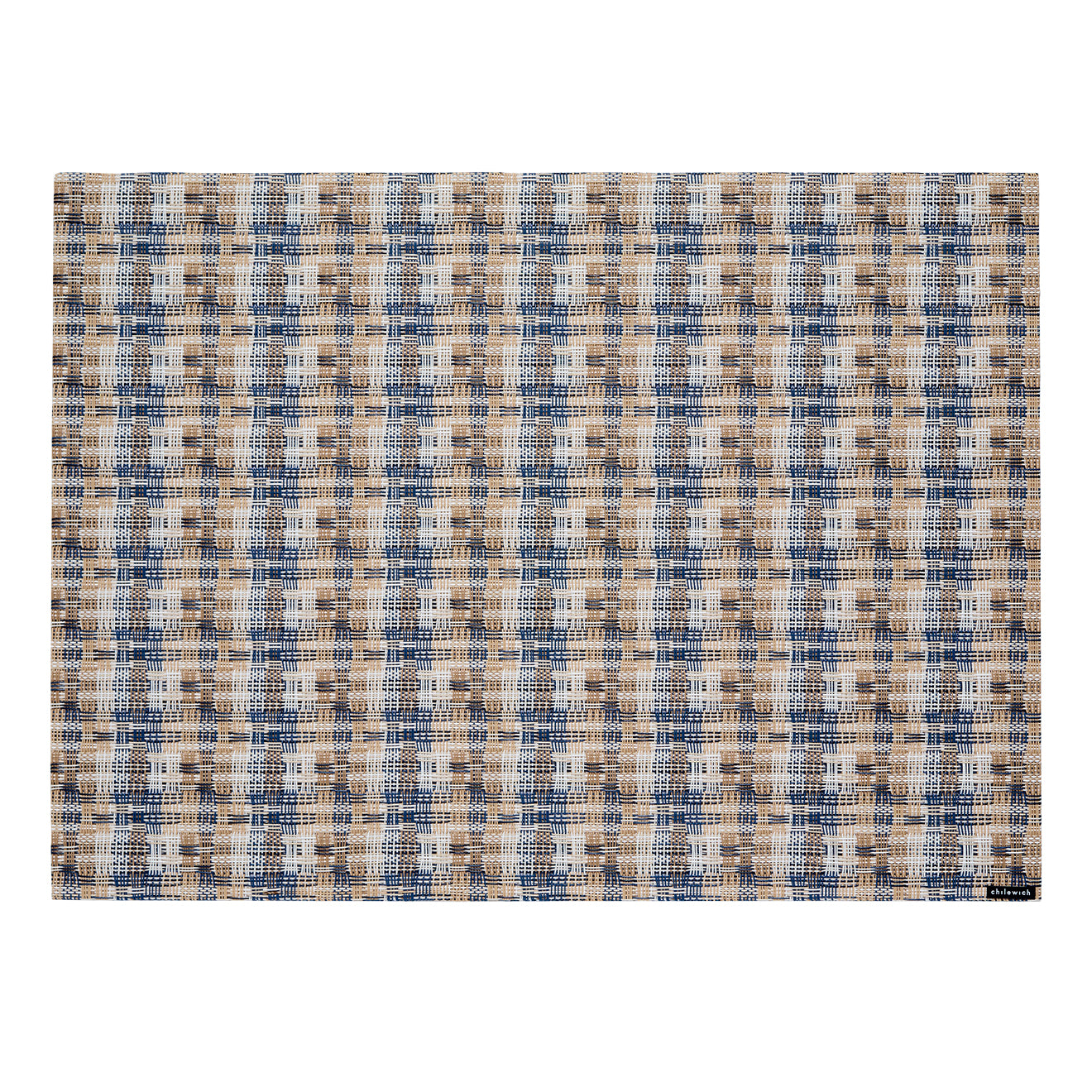 Rectangle Placemats in Mix of Midtone Tan, White and Navy Blue