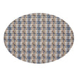 Oval Placemats in Mix of Midtone Tan, White and Navy Blue