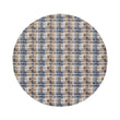 Round Placemats in Mix of Midtone Tan, White and Navy Blue