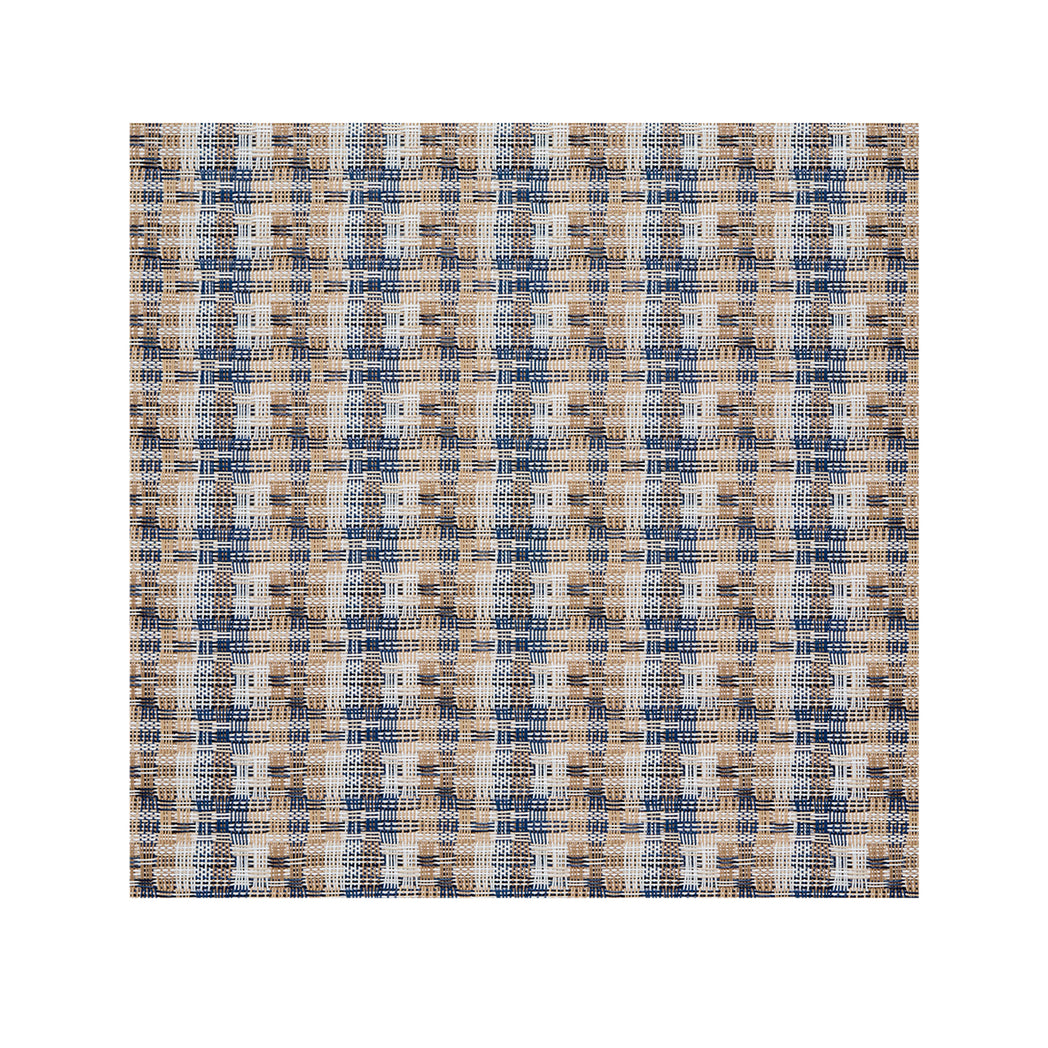 Square Placemats in Mix of Midtone Tan, White and Navy Blue