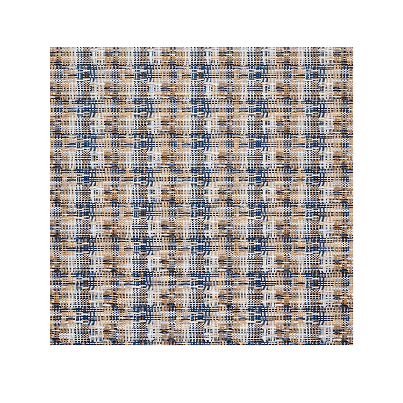 Square Placemats in Mix of Midtone Tan, White and Navy Blue