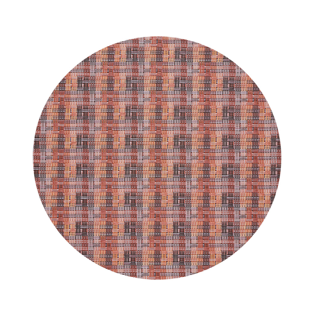 Round Placemats in Mix of Midtone Pink, Orange, Pale Pink and Cool Brown