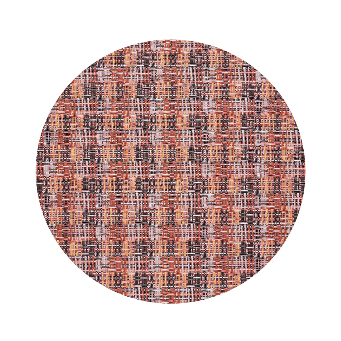 Round Placemats in Mix of Midtone Pink, Orange, Pale Pink and Cool Brown
